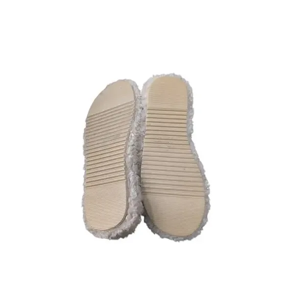 Beach by Matisse Portland Fuzzy Slippers Natural/Beige Sz 10 EUC - Picture 2 of 4